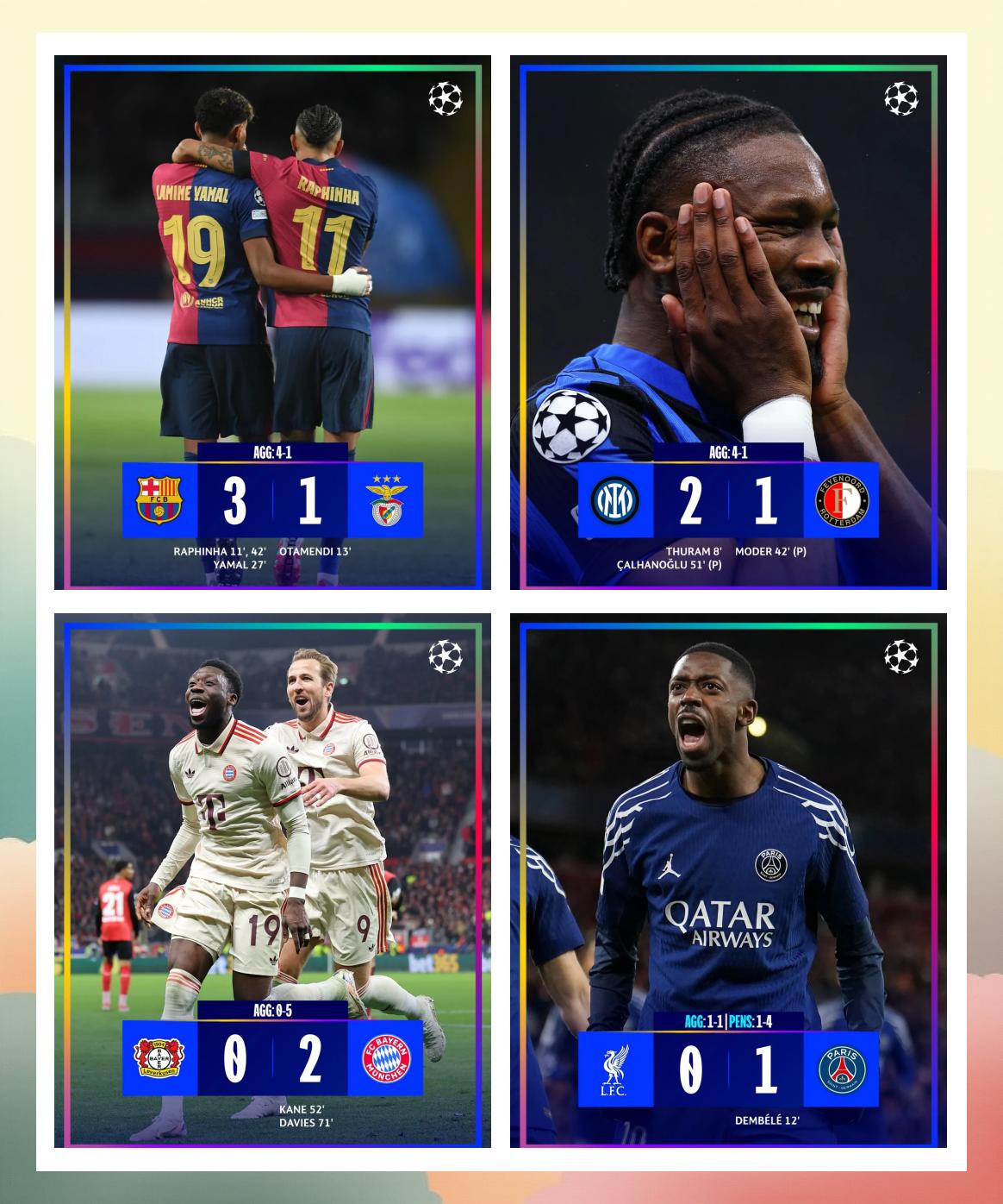 雷速官网下载-巴黎圣日耳曼险胜拜仁，杀入欧冠四强-第1张图片-雷速官网